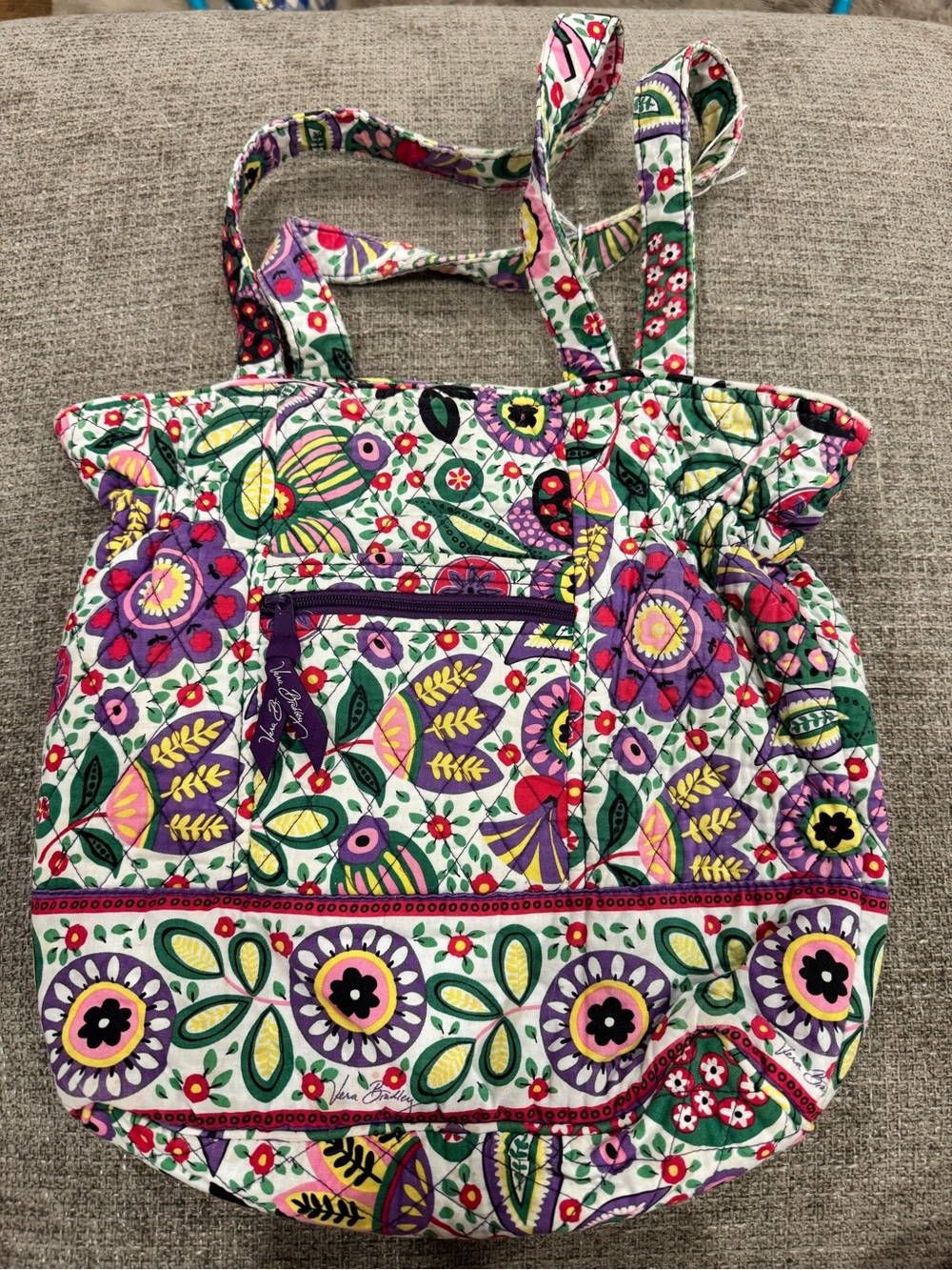 Vera Bradley Quilted Floral Tote Bag in Multi-Color